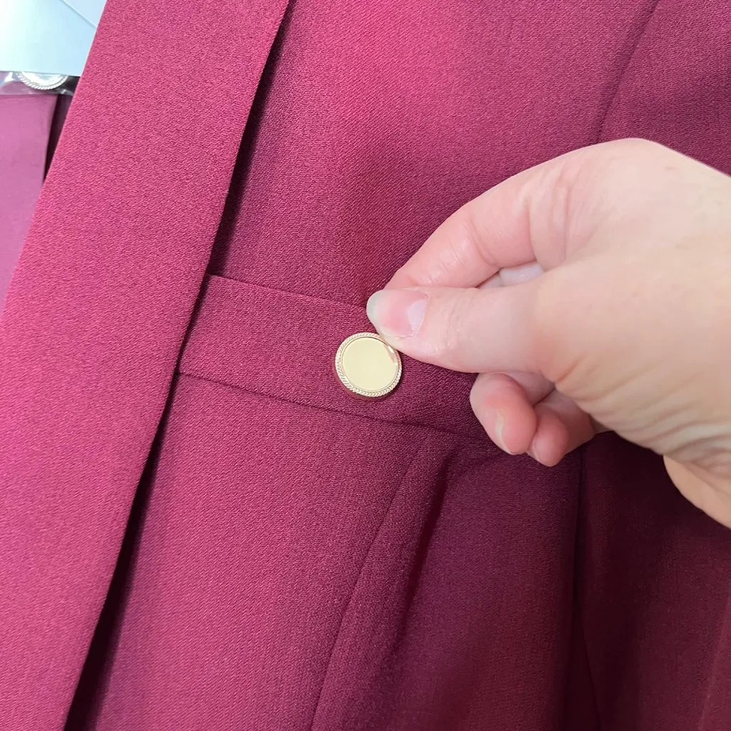 Kasper Womens Petite Burgundy Red Open Front Shawl Collar Blazer Size 12P - Image 8