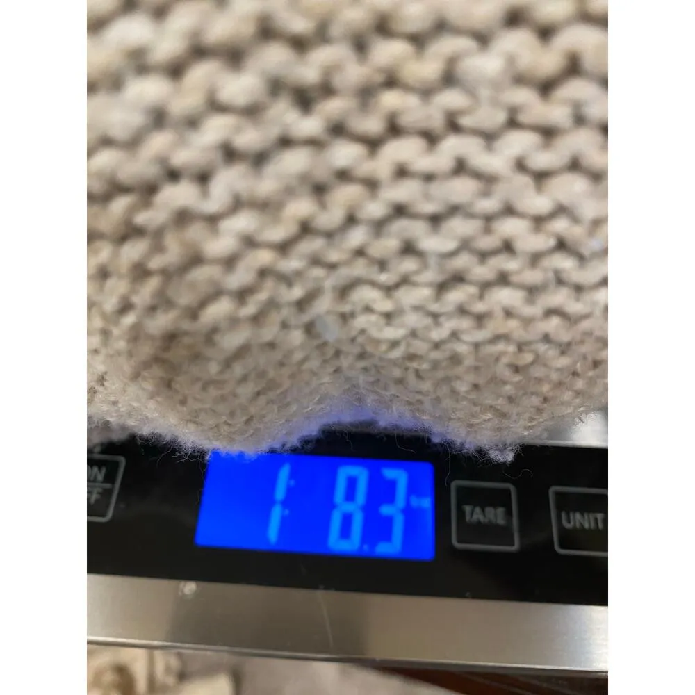 Aerie Mock Neck Chunky-Knit Acrylic Blend Sweater Stripe Beige Womens Size Large - Image 11