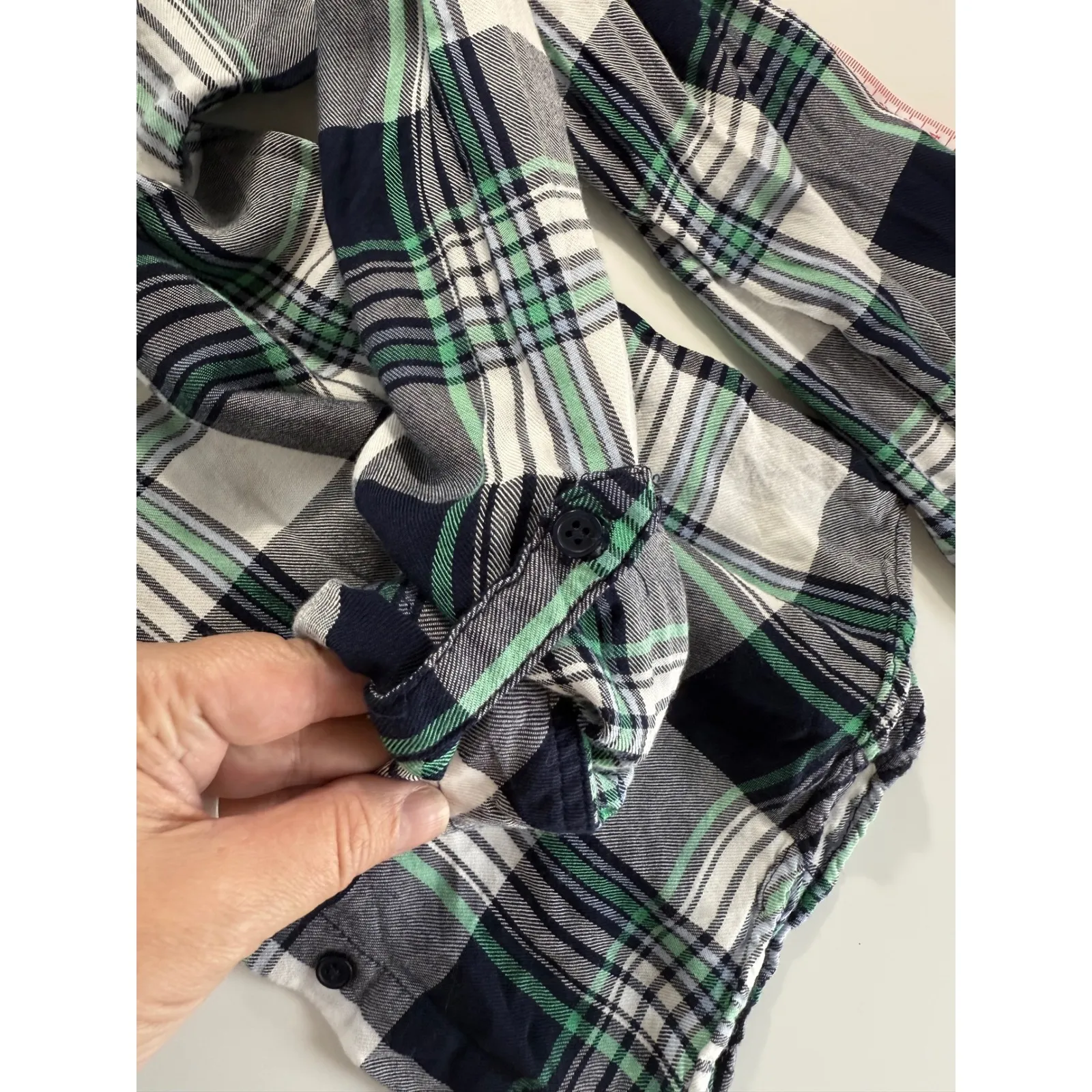 Como Vintage Plaid Lace Back Button Up Shirt Womens Small | Cottagecore | Grunge - Image 11