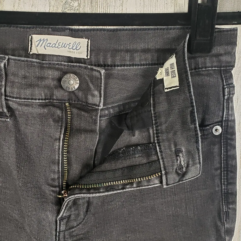 Madewell Shaw Black Wash Denim High Riser Skinny Jeans Women's Size 27 - Image 5