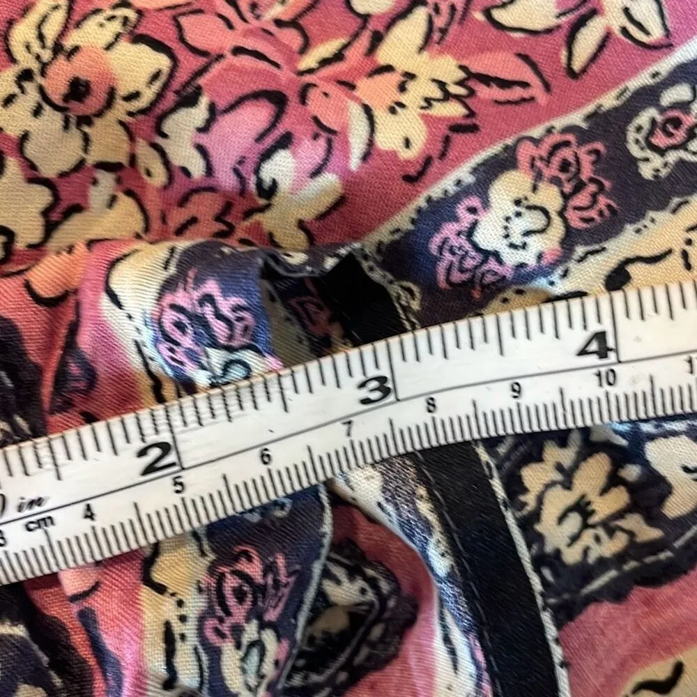 Jessica Simpson smocked block print purple strapless romper XS - Image 5