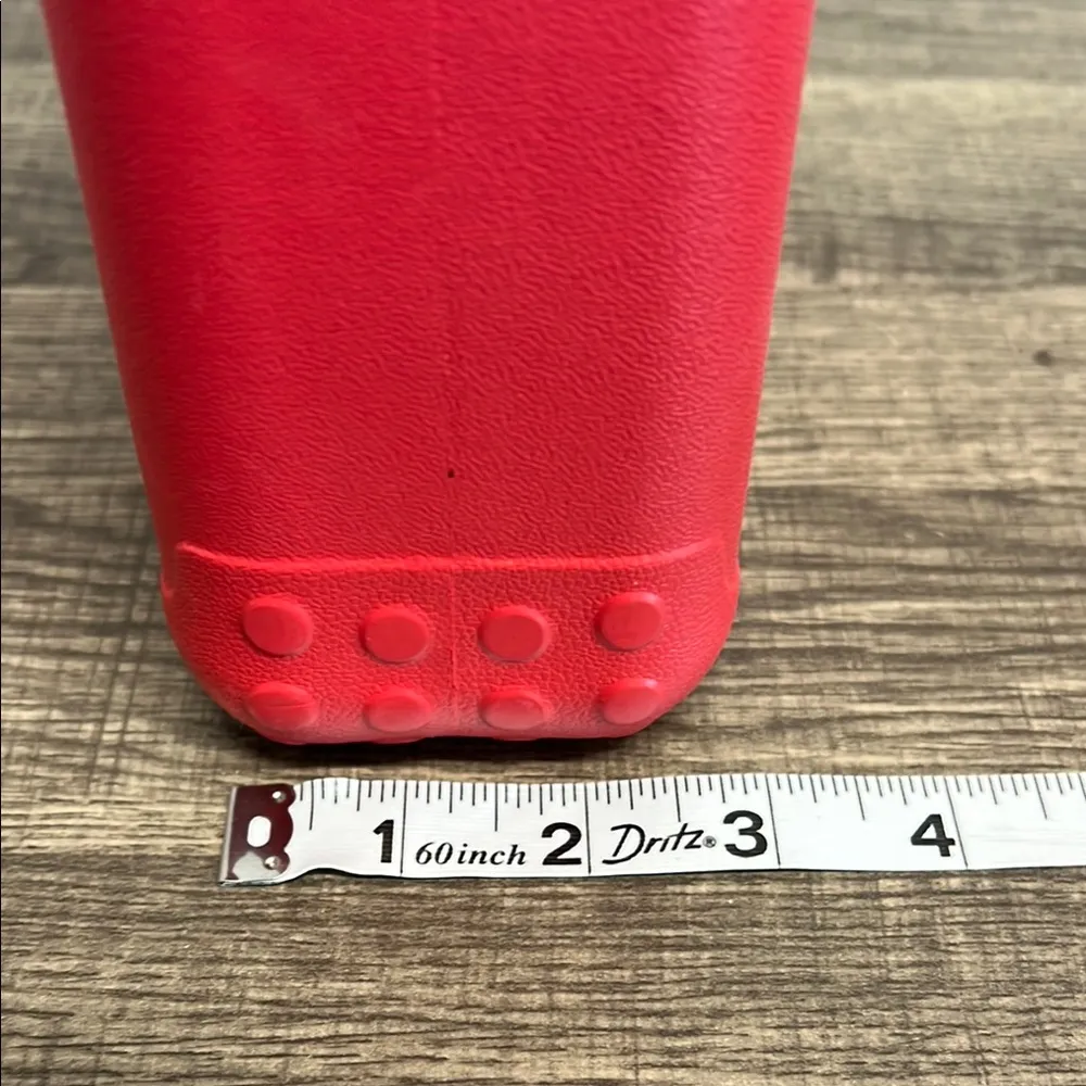 Red Mini Charm Tote with Checkered Crossbody Strap - Image 13