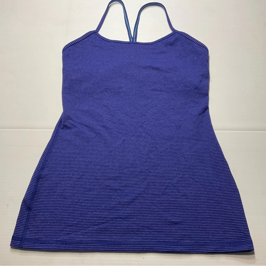 Lululemon Power Y Tank Luon Light Tonka Stripe Pigment Blue Heathered Pigment 6 - Image 2