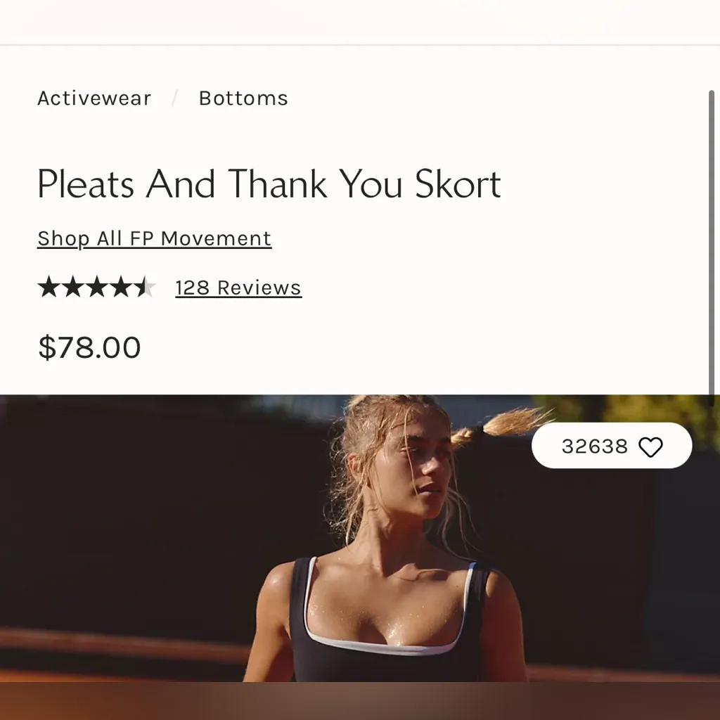 FP Movement Free People Pleats and Thank You Black Skort M - Image 4