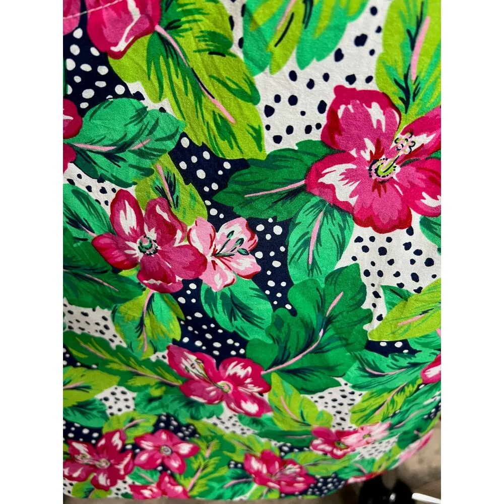 high waisted shorts bermuda floral green pink 1980s Barbiecore - Image 2