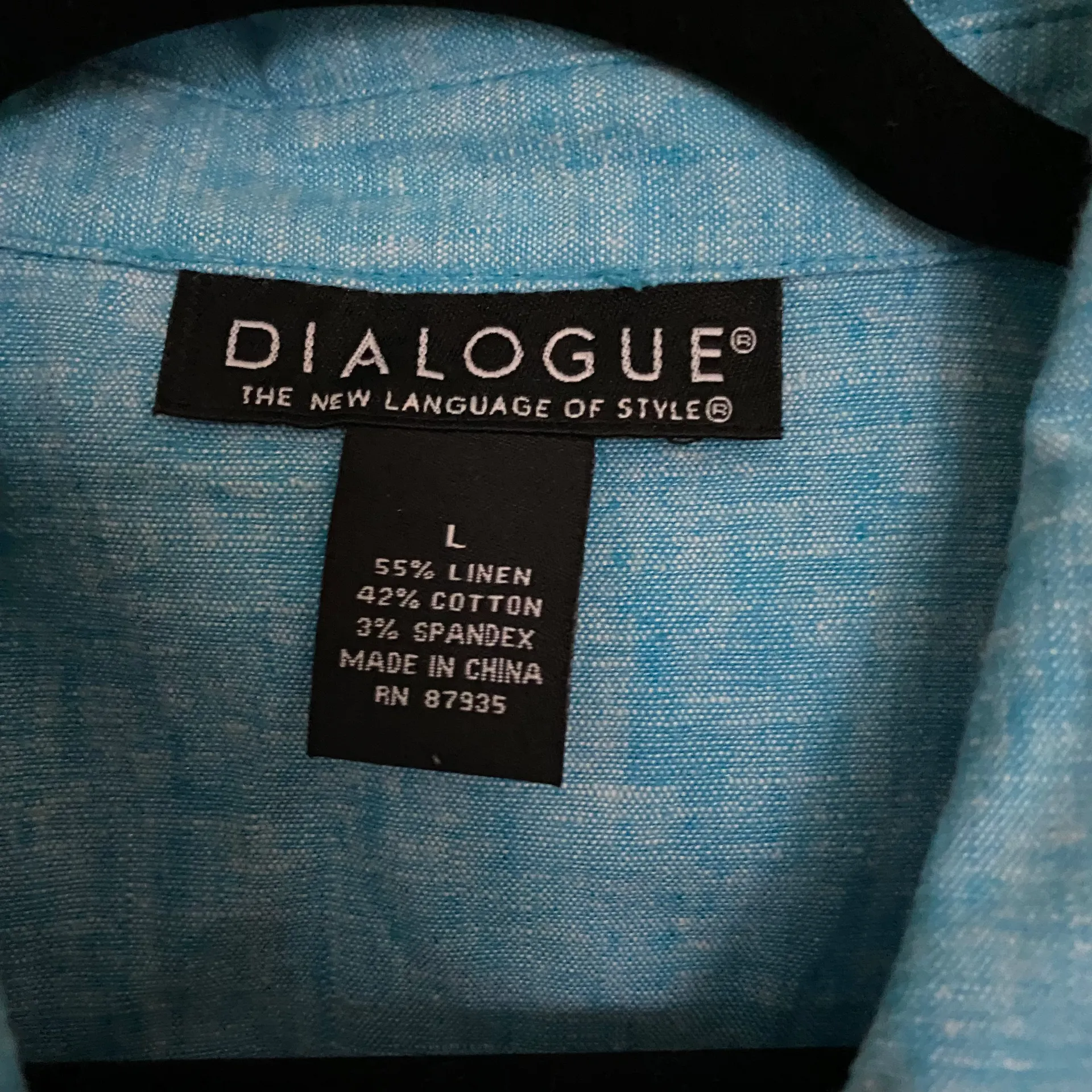 Dialogue Blue Linen Dress PXS Belted.  - Image 9