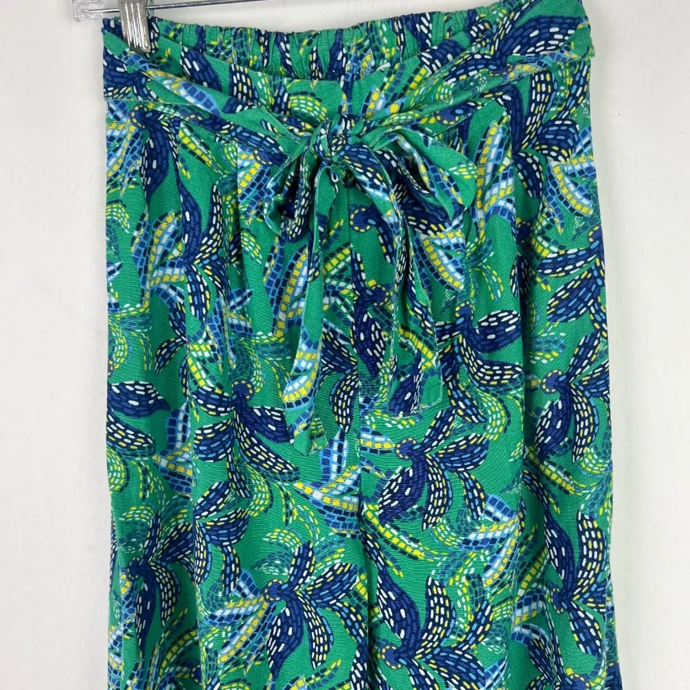 NWT Midnight Sky Floral Linen Blend Belted Pull On Pants Size Small S NEW - Image 2