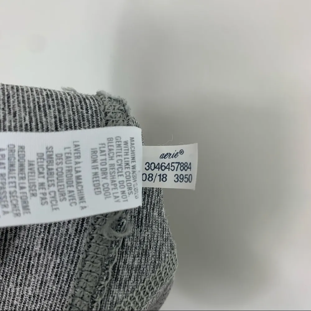 Aerie High Rise Gray White Mesh Insert 7/8 Leggings Size Small - Image 10