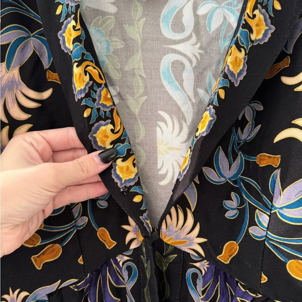 FARM RIO Black Winter Garden Mini Dress S - Image 7