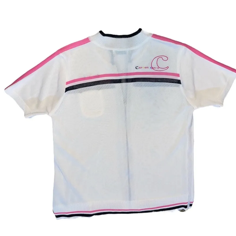 Carven Golf White Zip Front Jersey Shirt - Image 12