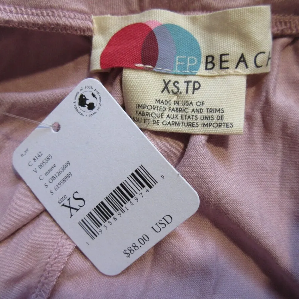 NWT Free People FP Beach Dani Convertible Jumpsuit in Mauve Wide Leg Jersey XS - Image 3
