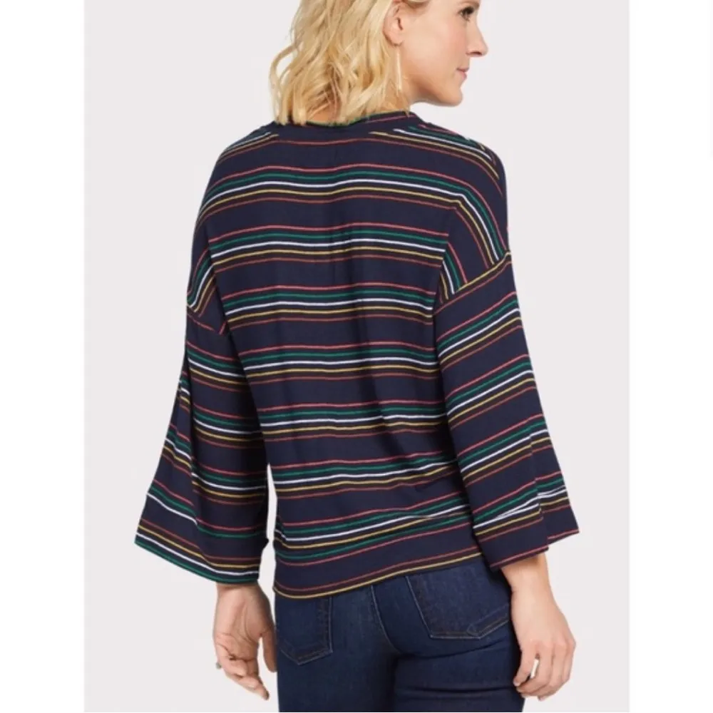 Sundry Multi Striped Rainbow Sweatshirt Top Size 1 / Small EUC - Image 2