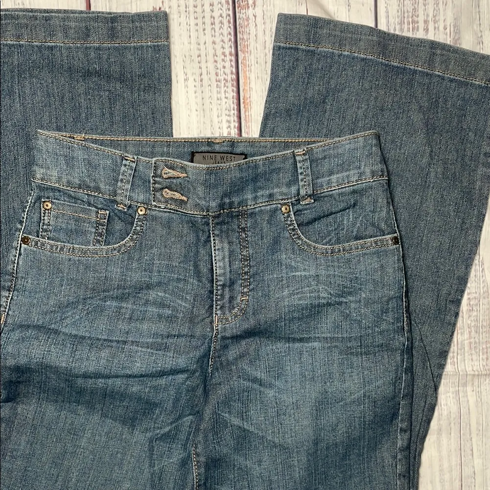 Nine West Blue Flare Wide Leg Jeans - Image 7