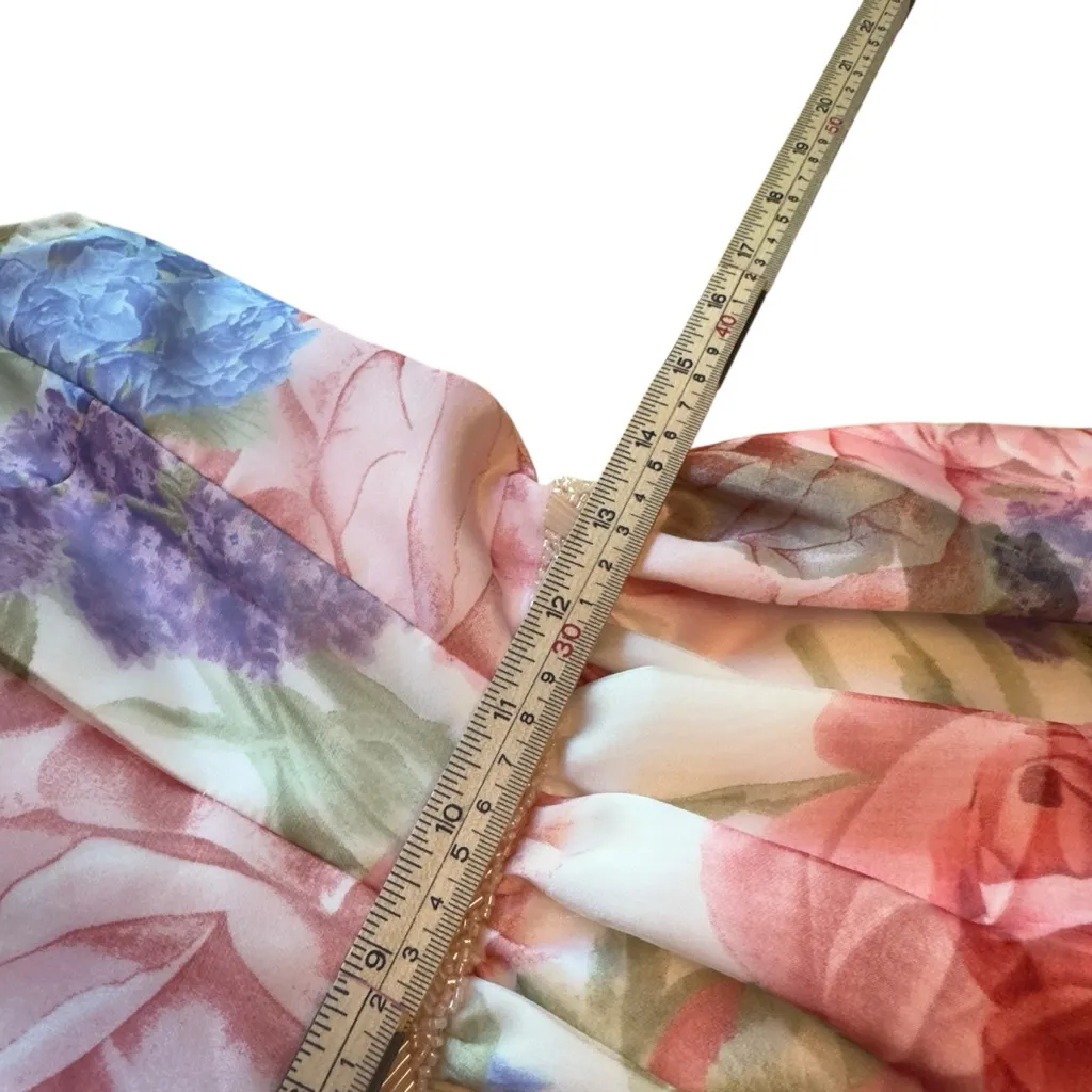 Carmen Marc Valvo Infusion Floral Midi Dress Size 4 Summer Wedding Guest in EUC - Image 9