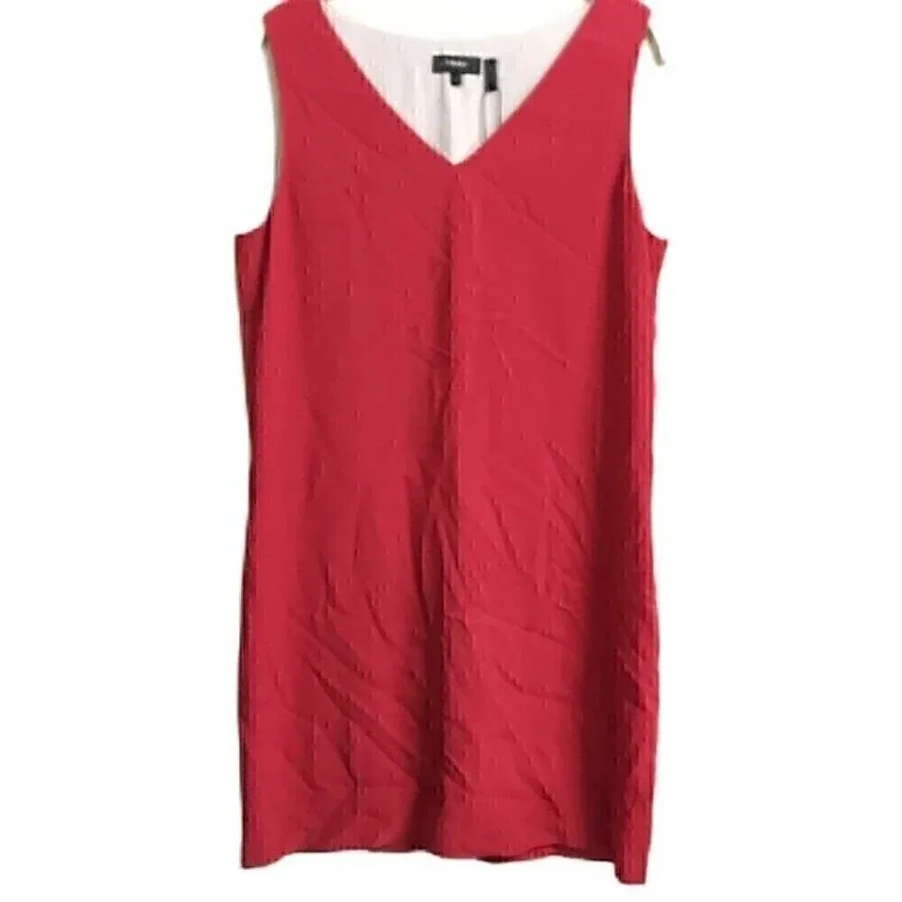 NWT Theory V-neck Shift Light Cranberry Rosina Mini Dress Sz 6 - Image 4