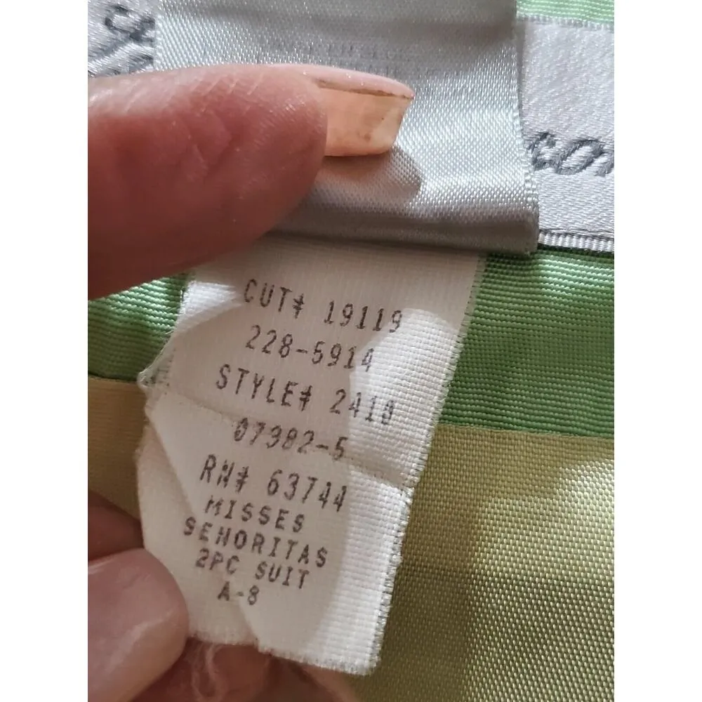 Laura Henson Women's Green Polyester Long Sleeve Blazer & Skirt 2 Pc's Suit 12 - Image 12