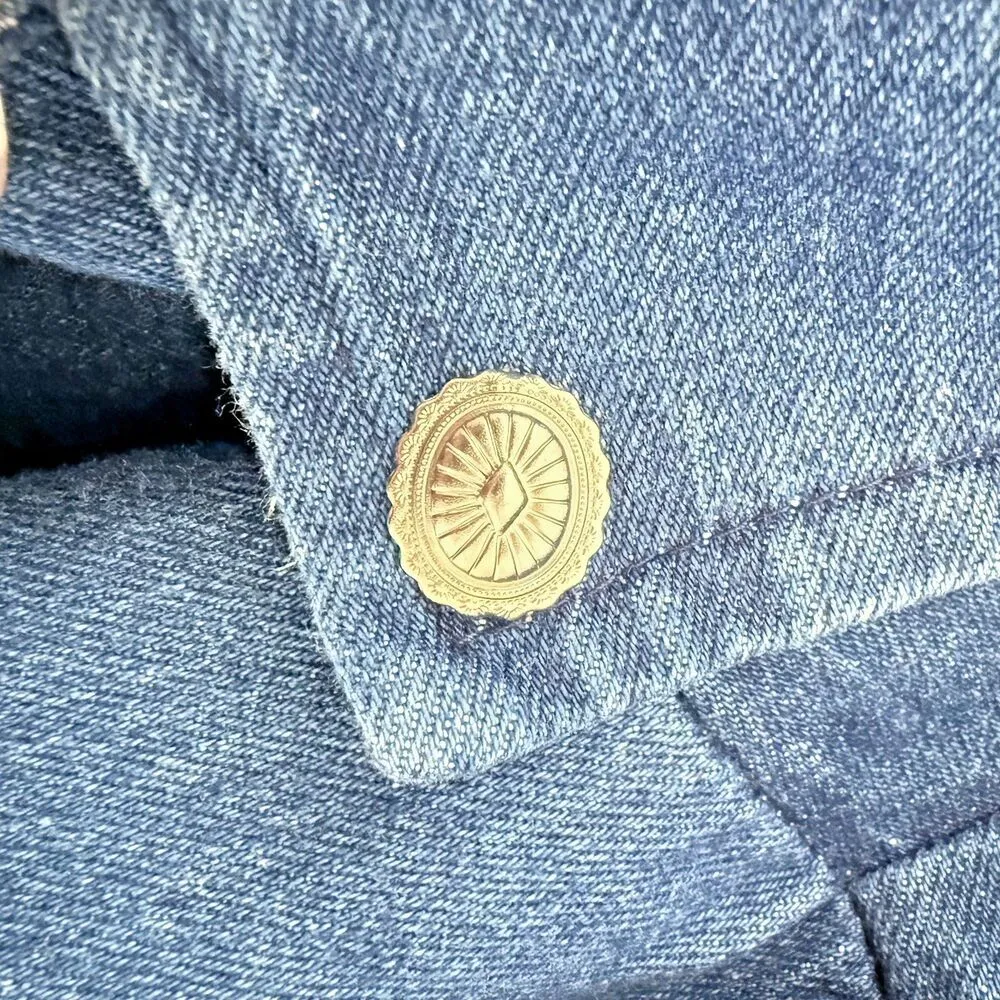 Hunters Run Vintage unique Jacket Denim Cowgirl western rodeo country horse S. Blue - Image 12