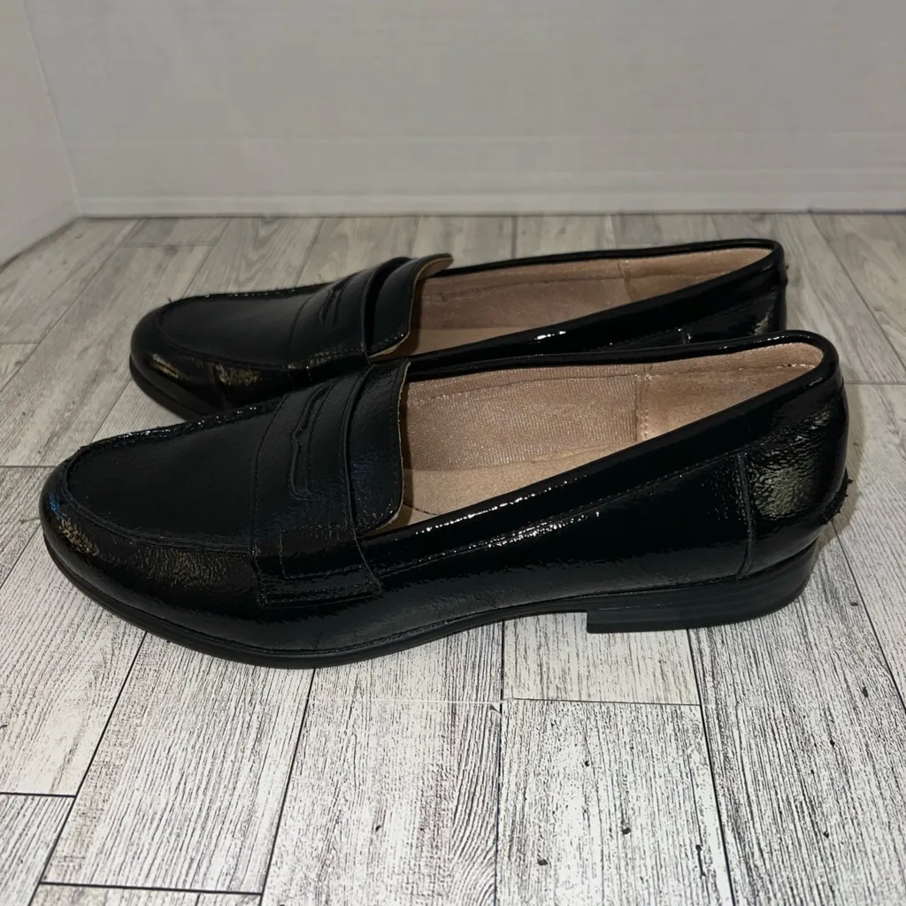 LifeStride Madison Black Patent Faux Leather Penny Loafers Size 6.5 WIDE NEW - Image 3