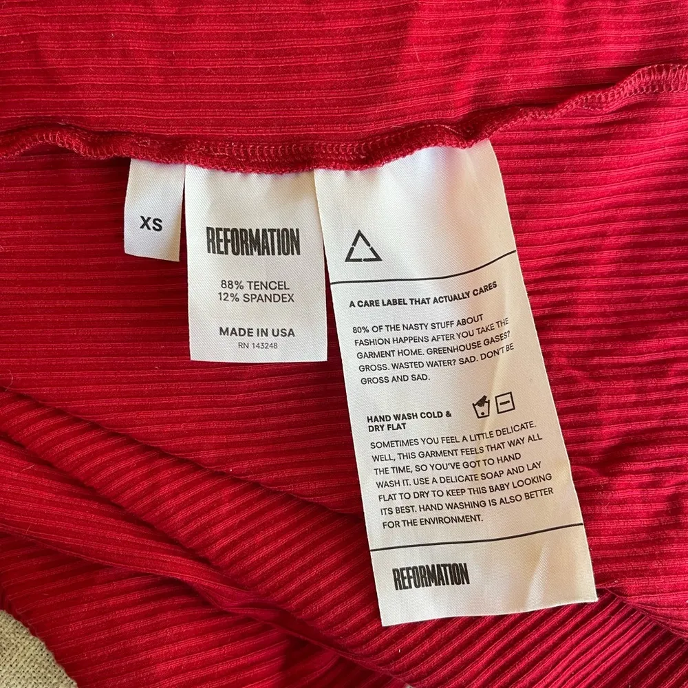 Reformation Britton Wrap Midi Dress Size XS Red - Image 7