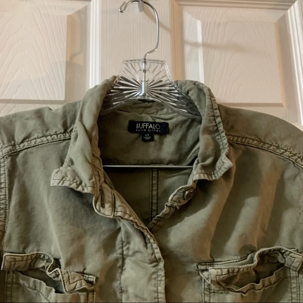 Buffalo David Bitton  Green Button/Cinched Waist Vest S - Image 3