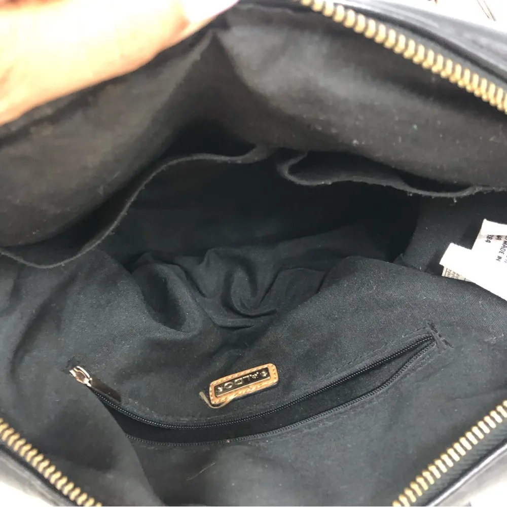 Aldo satchel bag with gold tone accents three toned color purse cream tan black - Image 3