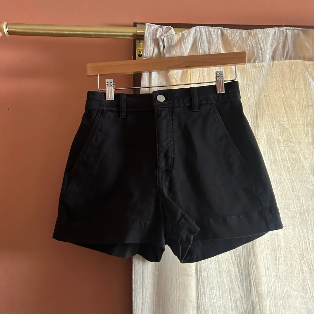 Everlane The Utility Short Organic Cotton Twill High Rise Black NEW Size‎ 0 - Image 3