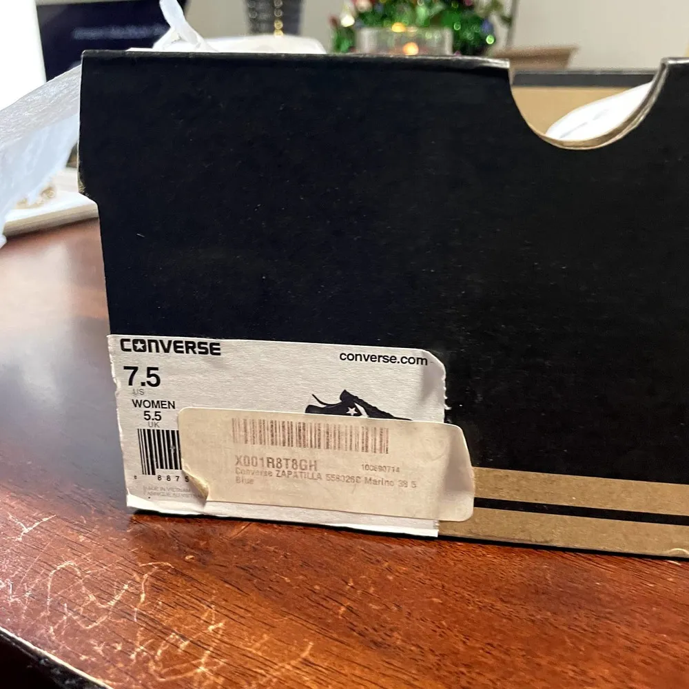 CONVERSE All Star Pro Leather LP OX Sneakers NEW Blue White Sneakers Womens 7.5 - Image 4