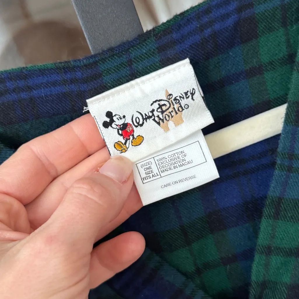 Vintage Tigger Disney Parks fleece nightgown tartan dress applique embroidered Blue Size L - Image 3