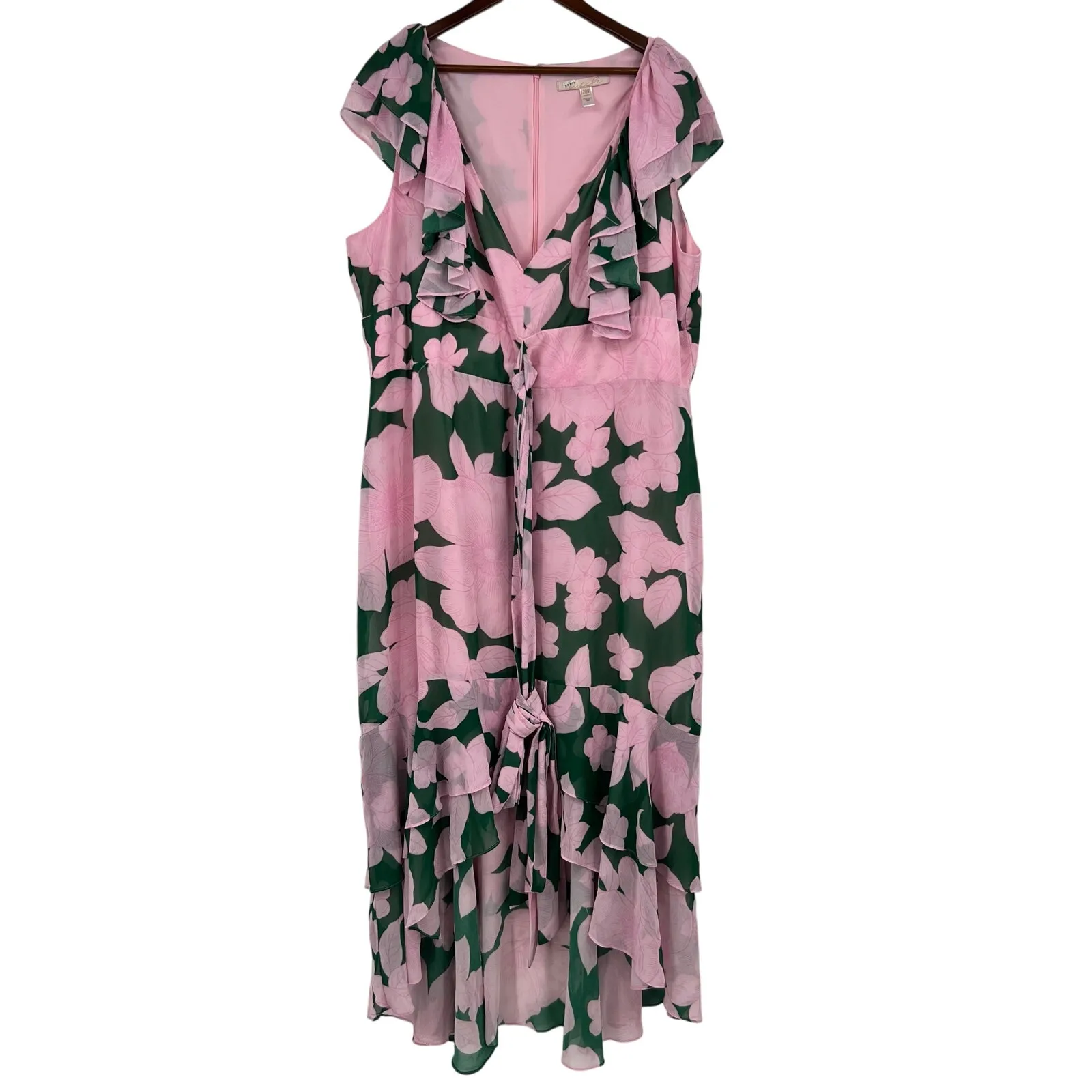 Anthropologie Hutch plus size Chiffon Short Sleeve Maxi Dress wedding size 20W - Image 4