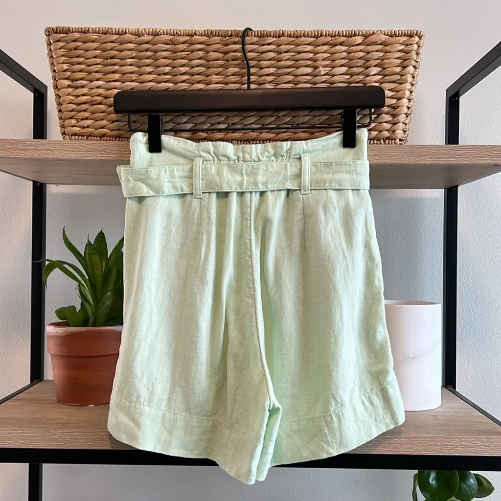 Abercrombie & Fitch Cotton Linen High-Rise Bermuda Short w/Pockets, XXS - Image 3