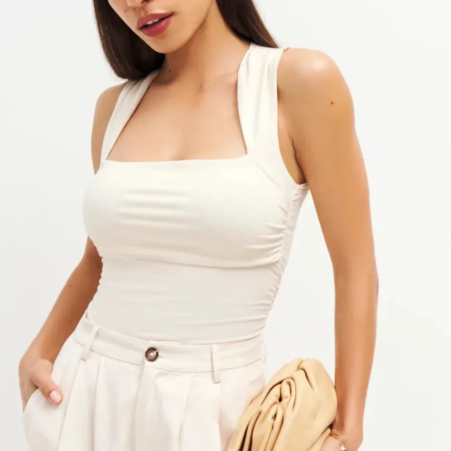 Reformation Greyson Knit Sleeveless Top in Cream size Medium $68 - Image 2