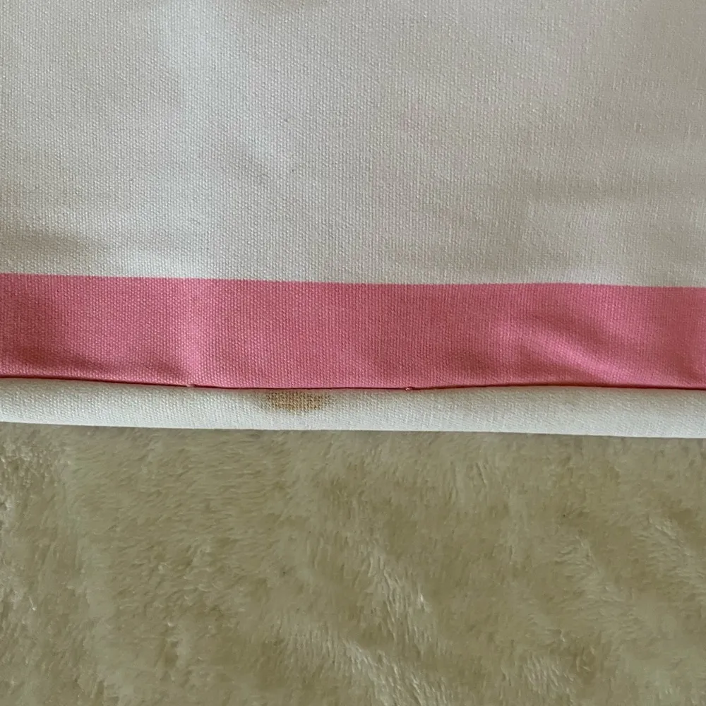 NWOT Victoria’s Secret Canvas Zipper Duffel Bag Pink/Cream Stripes - Image 5