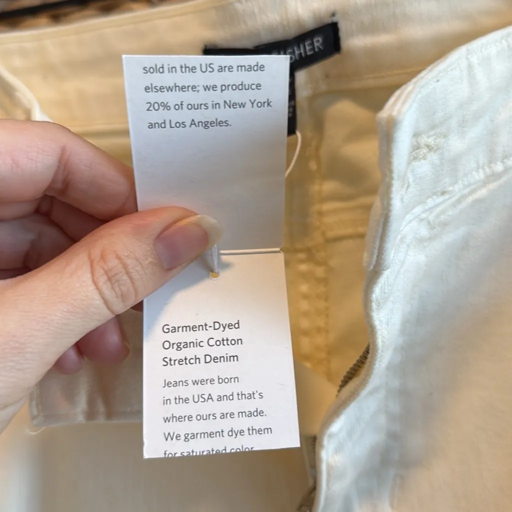 NWT Eileen Fisher Mid-Rise Ecru Cream Organic Stretch Cotton Skinny Jean, 14 - Image 11