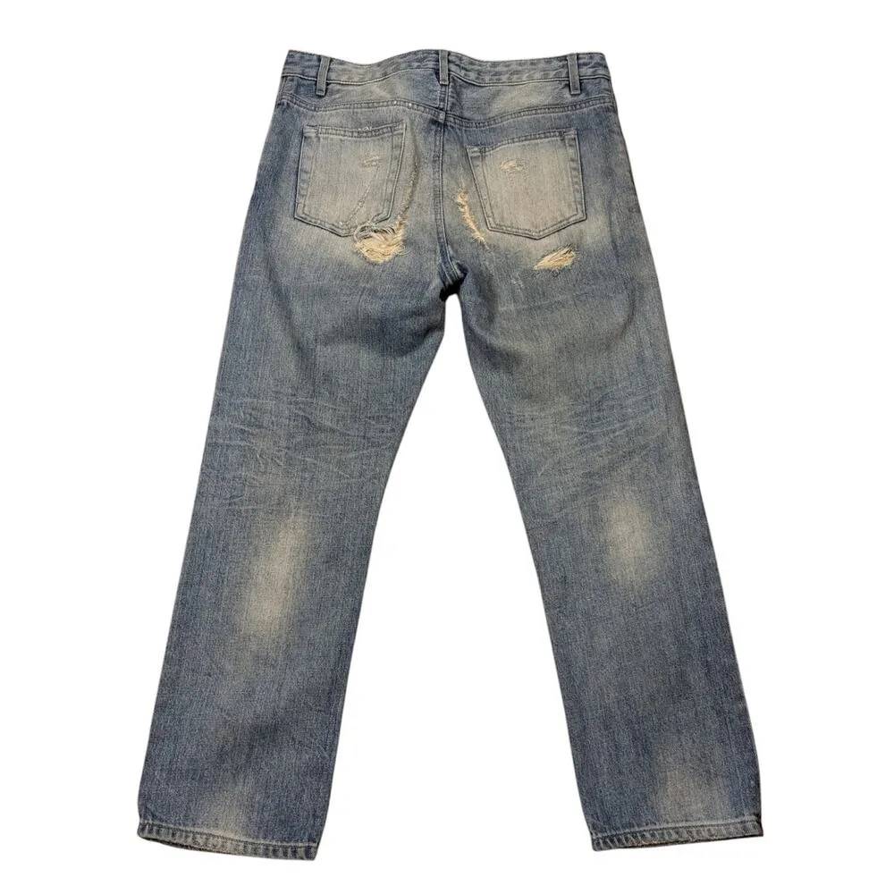 Acne Studios Pop Trash Crop Distressed Jeans Light Wash Size 34 - Image 8