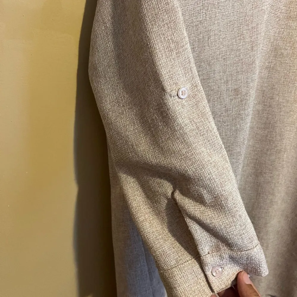 Thml beige vneck dress L - Image 5