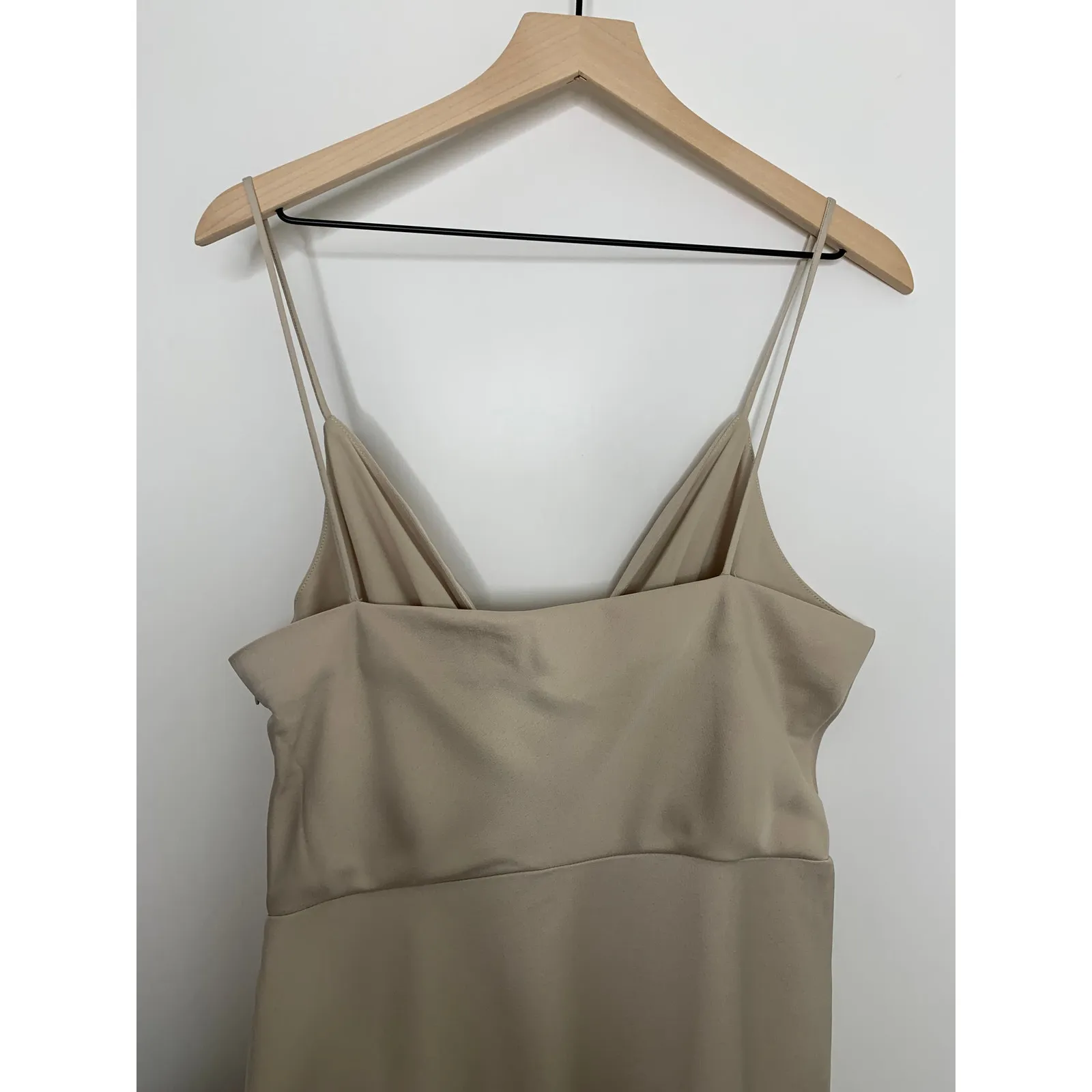 BHLDN Freya Satin Charmeuse Dress in Oyster Neutral Nude Womens US14 New - Image 8