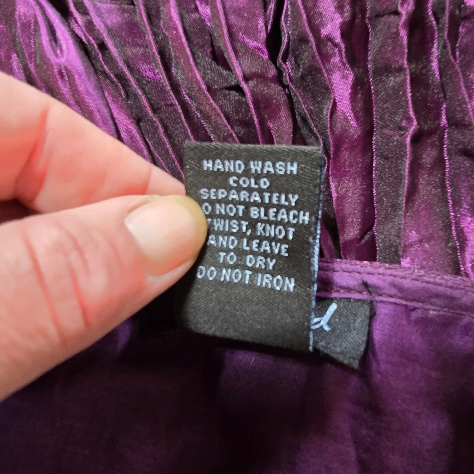 West End Y2K Purple Crushed Pleated Maxi Skirt Beaded Waist Bohemian Festival M Size M - Image 7