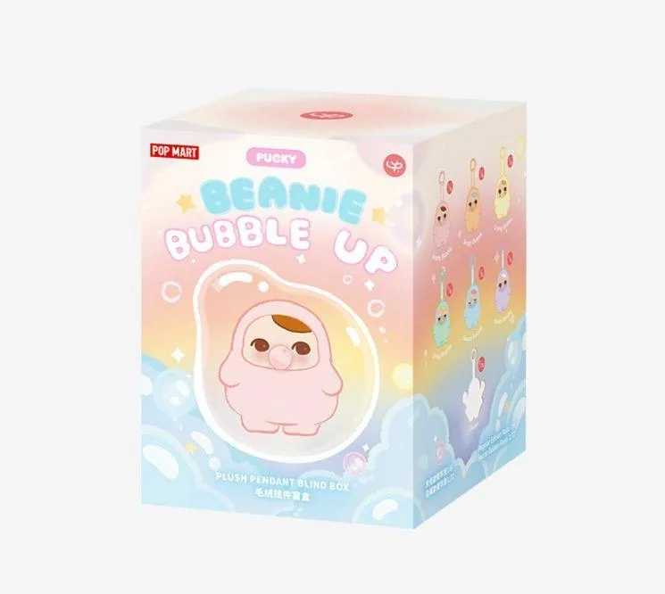 Pop Mart Pucky Beanie Bubble Up Sealed Blind Box Set Plush Pendant Toy Keychain Pink - Image 2