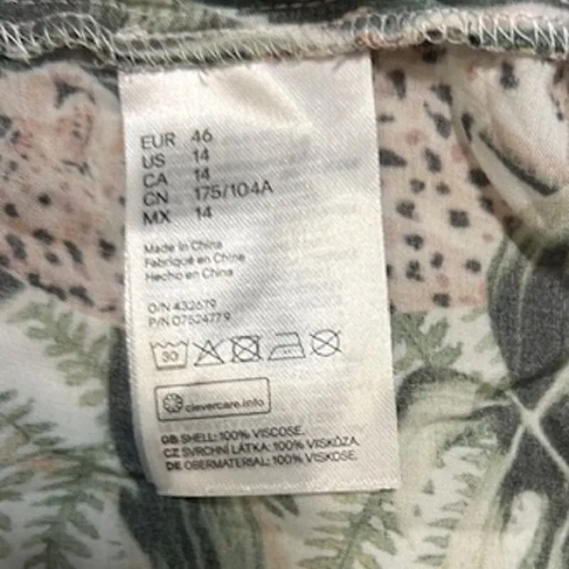 H&M Women's Jungle Blouse NWT 14 Animal Print Jaguar Cat Oversized Tropical - Image 6