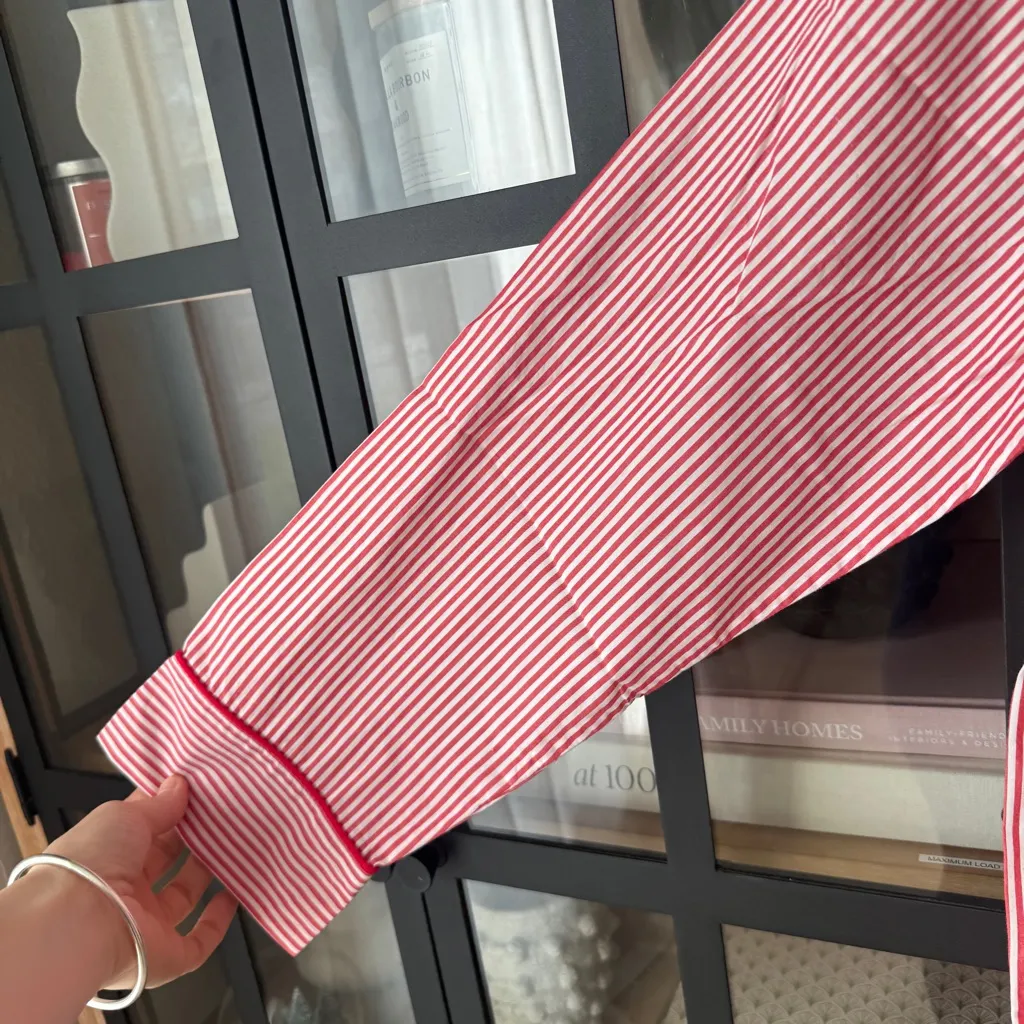 NWT J. Crew poplin pajamas top button down striped long sleeve shirt jcrew - Image 4