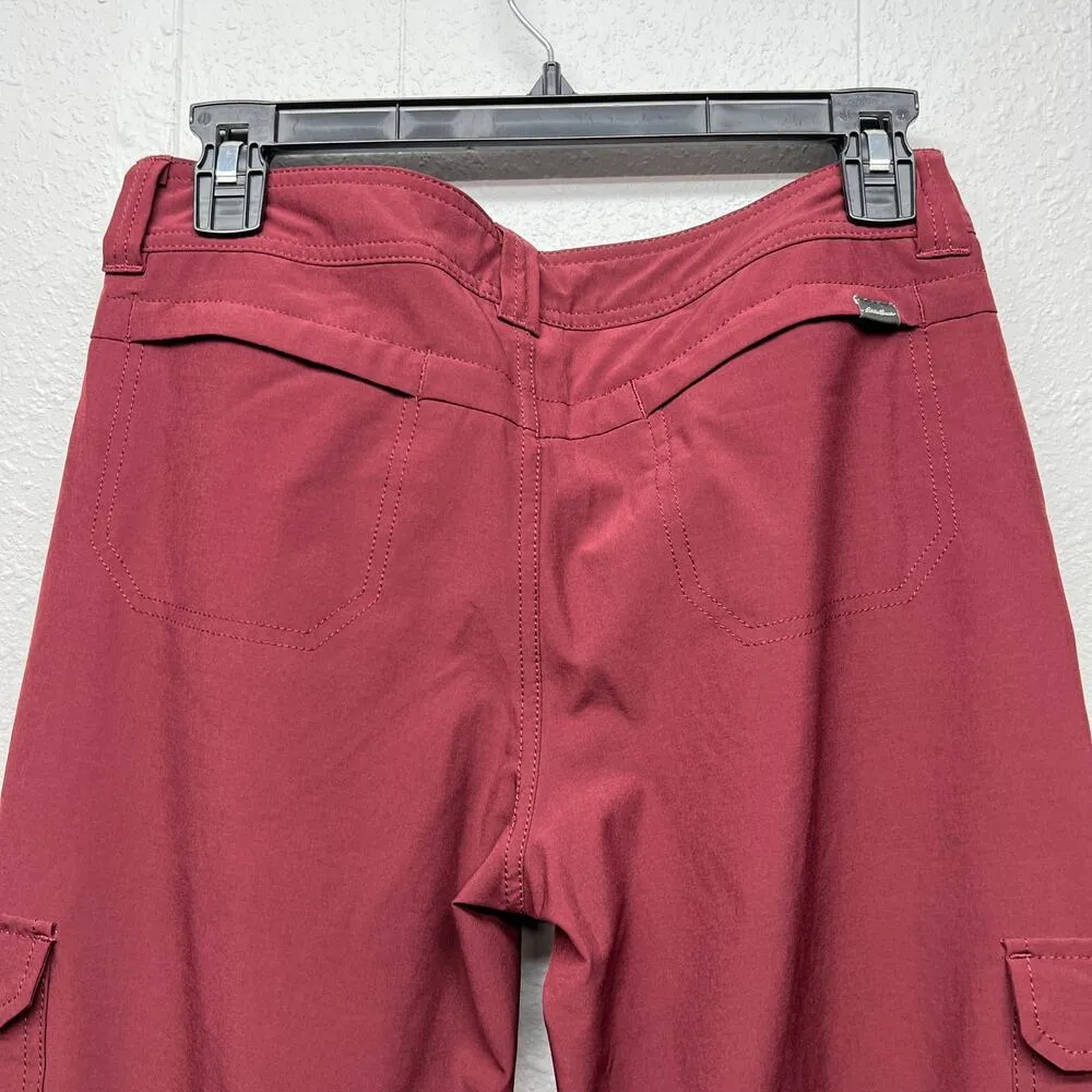 Eddie Bauer Cropped Womens Burgunday Cargo Pants 2 Gorpcore Chic Hiking Fishing - Image 6