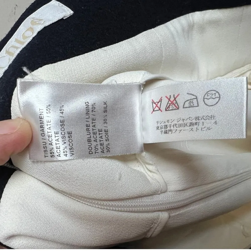 Chloe Off-White High Waist Black Trim Skirt Sz. 6 (US XS) - Image 5