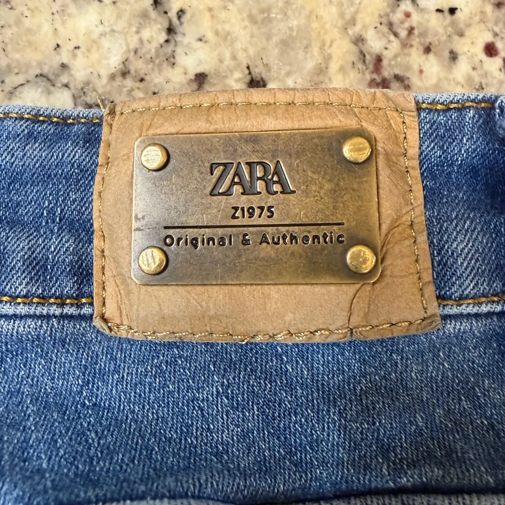 Zara Light Blue Denim Skinny Pants - Image 9