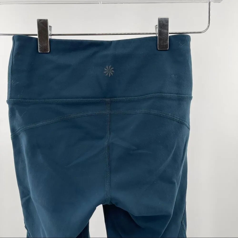 ATHLETA Teal Blue Green Stealth Capri Tight Legging Crop Athleisure Athletic XXS - Image 7