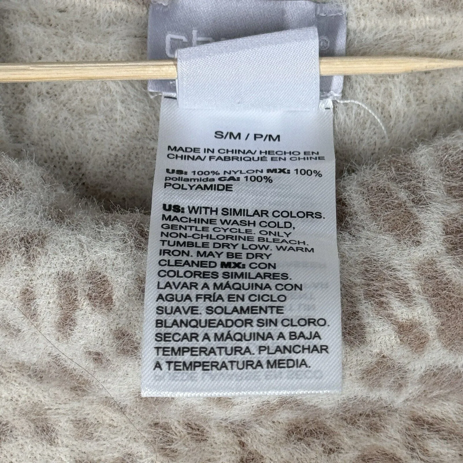 Chicos Sweater Womens‎ Small Medium Tan Cream Poncho Cheetah Classic Edgy Earthy - Image 7