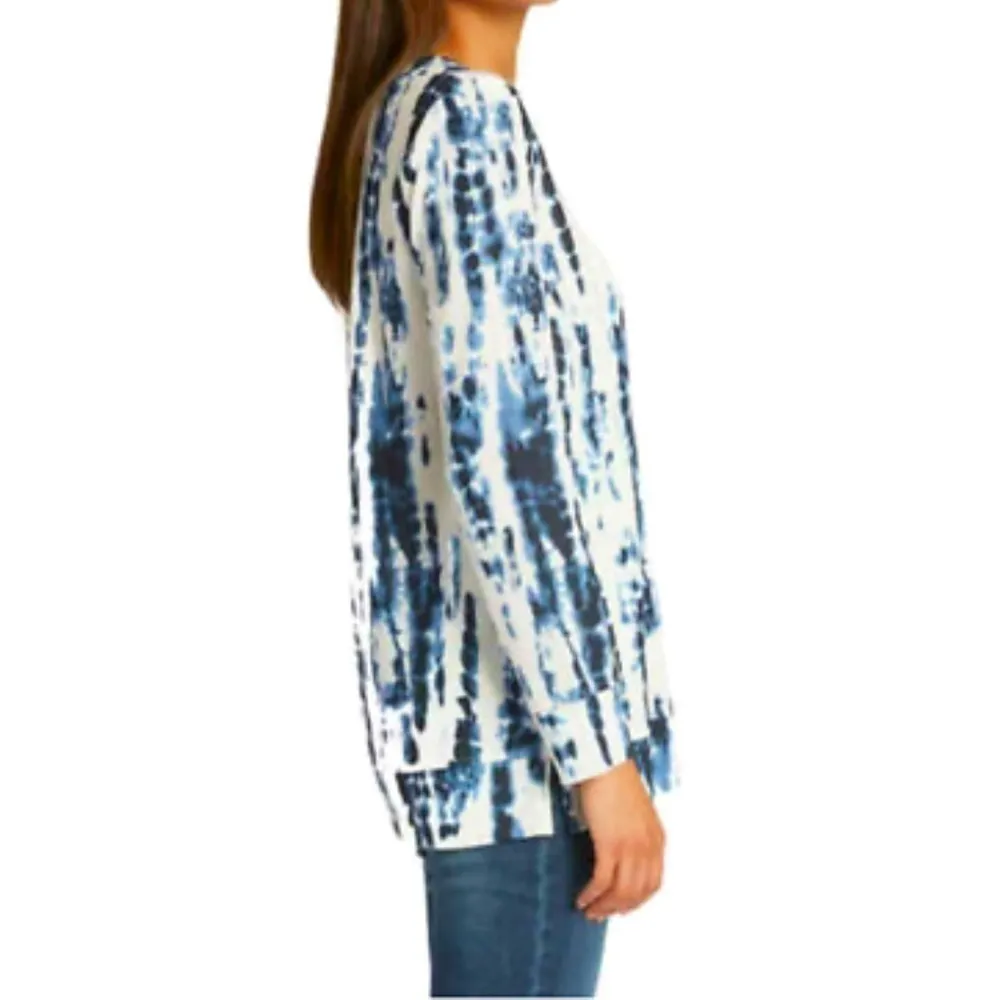sweater tunic top leggings wear NORDSTROM BP tie dye Blue MEDIUM Hi Low NWT - Image 2