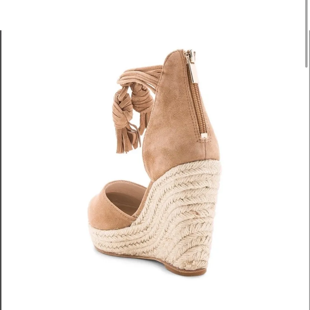 Raye Dixie Espadrille Wedges Revolve Leather Tassels Suede 6 - Image 3