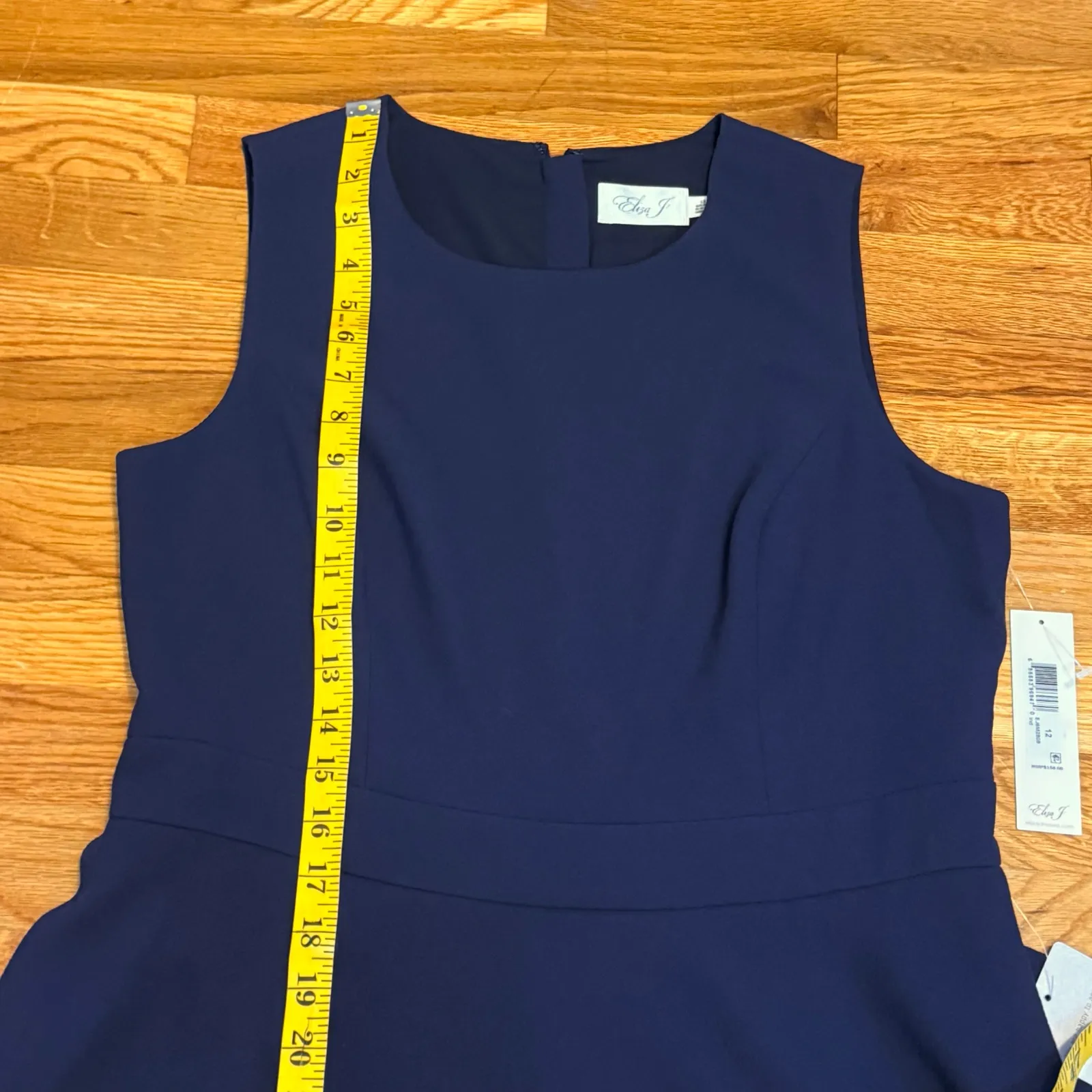 Eliza J Women’s 12 Blue Sleeveless Midi Dress Ruffle Cocktail Party Wedding New - Image 6