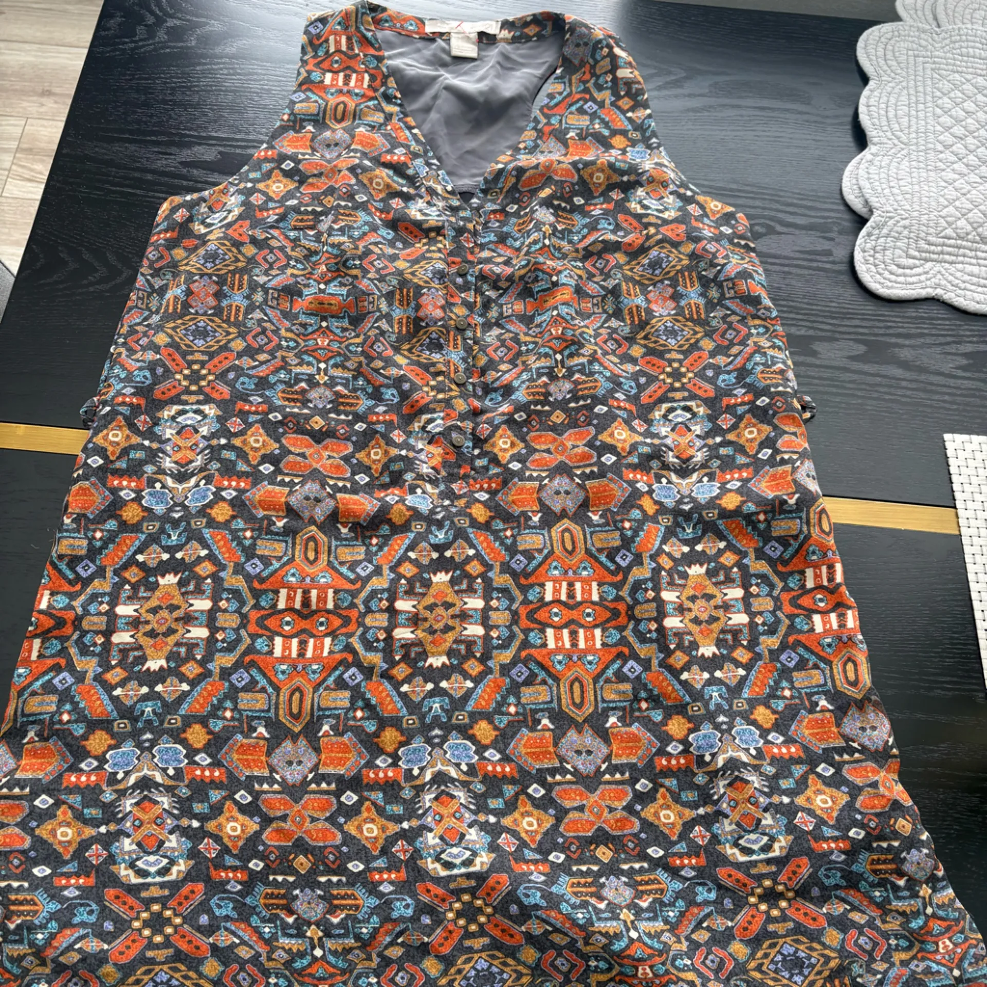 Love 21 Southwest Print V-Neck Sleeveless Dress Large EUC Fully Lined - Image 8