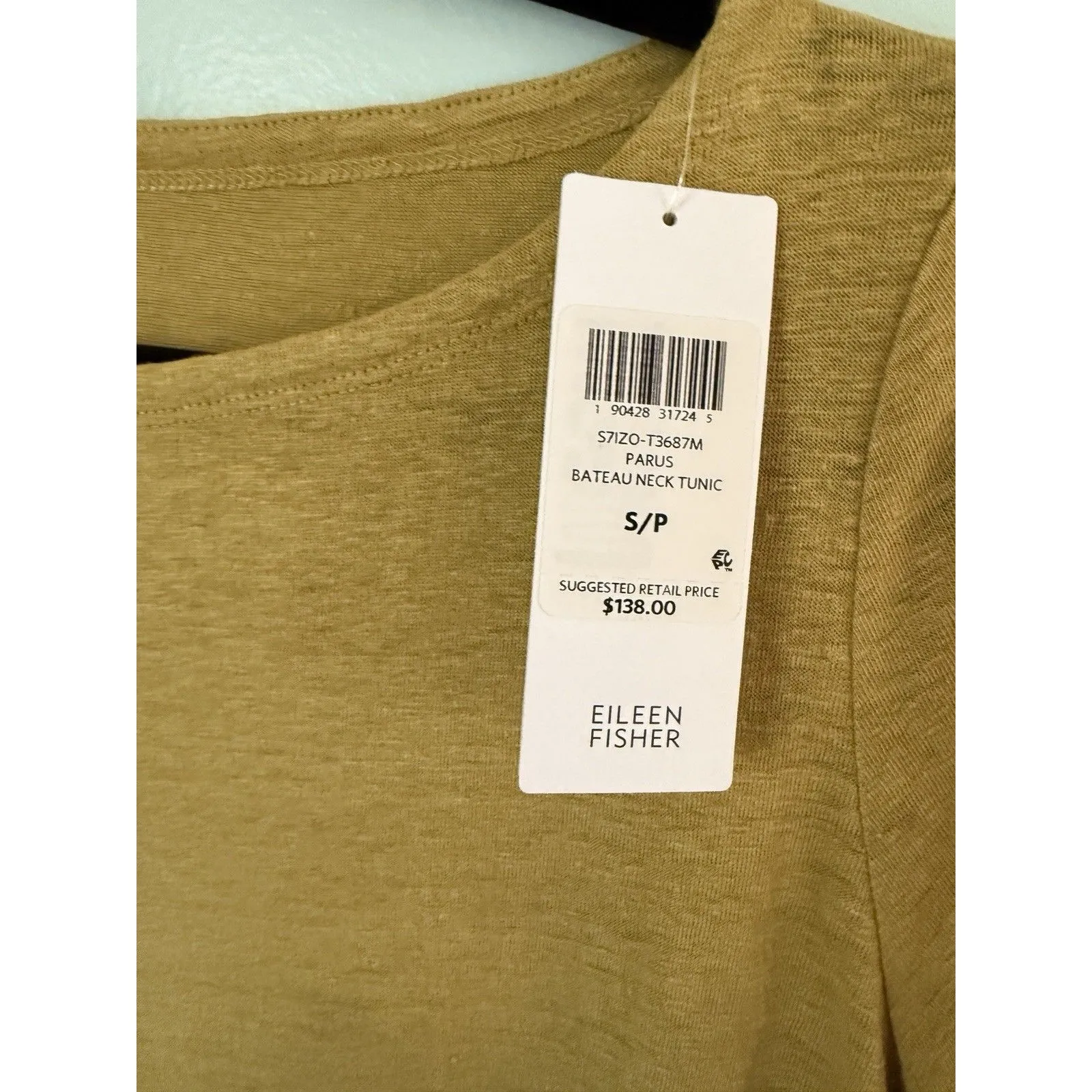 Eileen Fisher Dress Small Linen Long Sleeve Tunic Minimalist Organic Yellow - Image 4